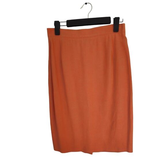 Vintage Byblos Italian Burnt Orange Tailored Open Front '80s Skirt Suit Set 44/8 - Picture 3 of 15